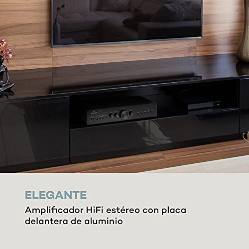 AUNA AV2-CD608BT - Amplificador Audio HiFi Bluetooth estéreo, Potencia de Salida Media de 4 x 100 W, Entrada Digital optica y 4 RCA, Mando a Distancia por Infrarrojos, Negro