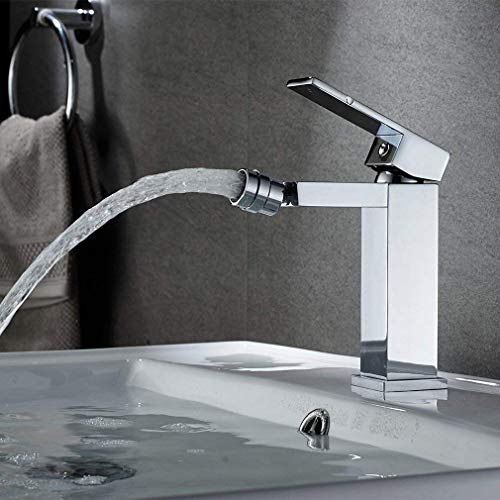 Auralum - Grifo de Bidet con Aireador Giratorio 360̊ Grifo Bidé Cromado en Latón para Baño Grifo Baño para Agua Fría y Caliente