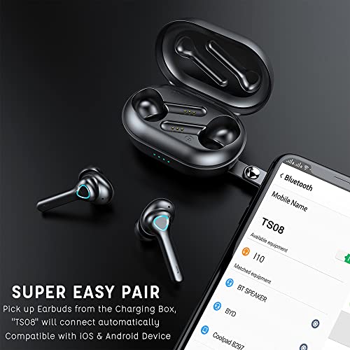 Auriculares Inalámbricos Bluetooth 5.0, In-Ear Auriculares, Cancelación del Ruido CVC8.0, Aptx HD Calidad de Sonido, IP7 Impermeable Auriculares Deportivos, para Correr Deportivo al Aire Libre