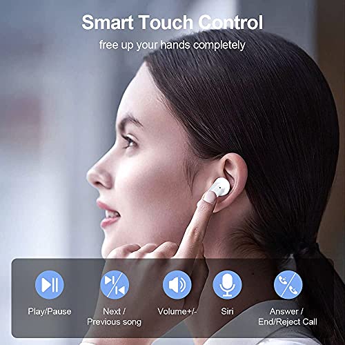 Auriculares Inalámbricos, Doubc Auriculares Bluetooth 5.1 con Micrófono Cascos Inalambricos CVC8.0 Cancelación de Ruido Mini Twins Auriculares In-Ear HiFi Wirless Earbuds 24 Horas USB-C Caja de Carga