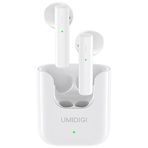 Auriculares Inalámbricos, UMIDIGI AirBuds U Auriculares Bluetooth 5.1, Auriculares Internos Control Táctil Wireless Earphones Deportivos Tiempo de Reproducción de 24h con Caja de Carga (Blanco)