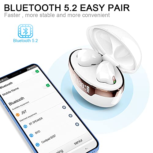 Auriculares Inalámbricos, Wasart Auriculares Bluetooth 5.2 HiFi Estéreo, In-Ear Auriculares con Microfono Reducción de Ruido, Cascos Inalambricos IP7 Impermeable, Pantalla LED, Reproducci 40 Horas