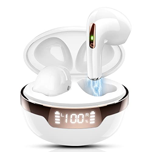 Auriculares Inalámbricos, Wasart Auriculares Bluetooth 5.2 HiFi Estéreo, In-Ear Auriculares con Microfono Reducción de Ruido, Cascos Inalambricos IP7 Impermeable, Pantalla LED, Reproducci 40 Horas