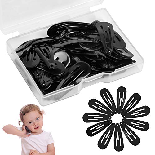 AvoDovA 50PCS Pinza de Pelo para Niñas, 3CM Clips de Pelo de Metal Mujeres, Clips Pelo Niña, Horquillas Pelo, Pinza para el Cabello, Pernos de Pelo, Clips de pelo para Niñas, Bebe, Chicas (Negro)