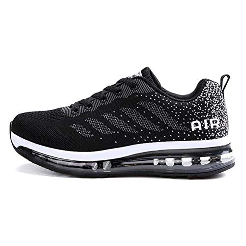 Axcone Zapatillas Hombres Mujer Deporte Running Zapatos para Correr Gimnasio Sneakers Deportivas Padel Transpirables Casual 833 BK 42EU