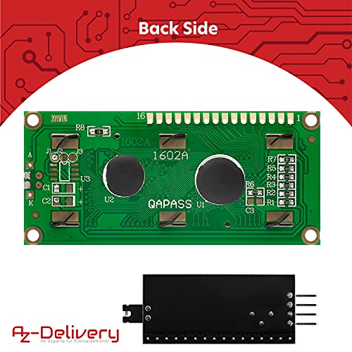 AZDelivery 3 x HD44780 16x2 Modulo LCD Display Bundle con Interfaz I2C 2x16 Caracteres Compatible con Arduino con E-Book Incluido! (con Fondo Verde y Caracteres Negros)