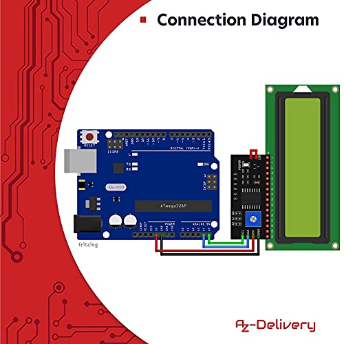 AZDelivery 3 x HD44780 16x2 Modulo LCD Display Bundle con Interfaz I2C 2x16 Caracteres Compatible con Arduino con E-Book Incluido! (con Fondo Verde y Caracteres Negros)