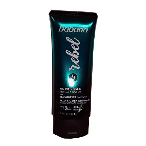 BABARIA B Rebel Gel Efecto HUMEDO 200ML Unisex Adulto, Negro, Único