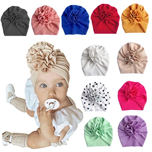 Baby Girl Turban Turber Niño Cabeza Pelo Flor Flower Cabeza Recién Nacido Turbante Accesorios Pelos Rosados, Cuartos De Nursory Accesorios