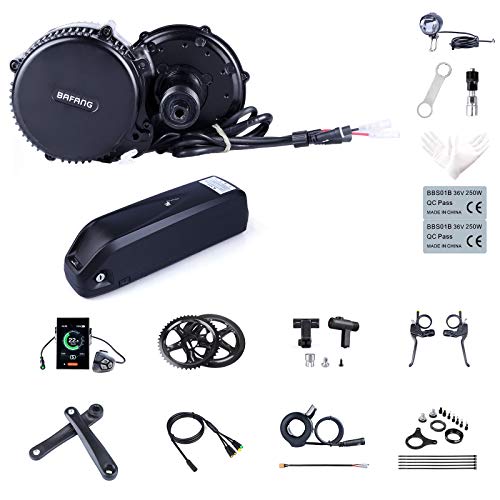 BAFANG Ebike BBS02B 48V 750W Kit de Conversión de Bicicleta de montaña con Motor Central Bicicleta con Batería de 48V 11.6/13/17.5/18Ah Hailong, Batería Yingwu 20Ah, 15Ah/17,5Ah Portaequipajes Batería