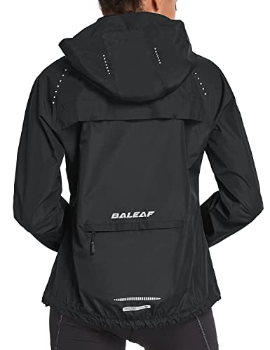 BALEAF Mujeres Ciclismo Running Chaquetas Reflectantes Chubasquero Impermeable Ciclismo con Capucha