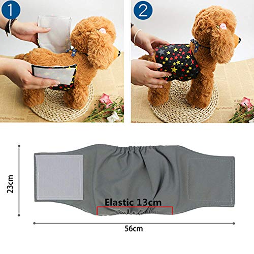 bangminda Pañales para Perro Cubre Panza Lavables 3PCS Pañales para Perros Machos, Pañales Reutilizables Bandas de Vientre de Perro Pañales de Perro Macho