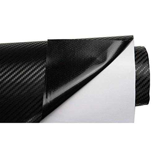 BangShou Fibra de Carbono Película Pegatina de Decoración Autoadhesiva A Prueba de Agua Libre de Burbuja, Uso Exterior & Interior para Coche Motocicleta Teléfono Móvil Ordenador (152 * 30cm)