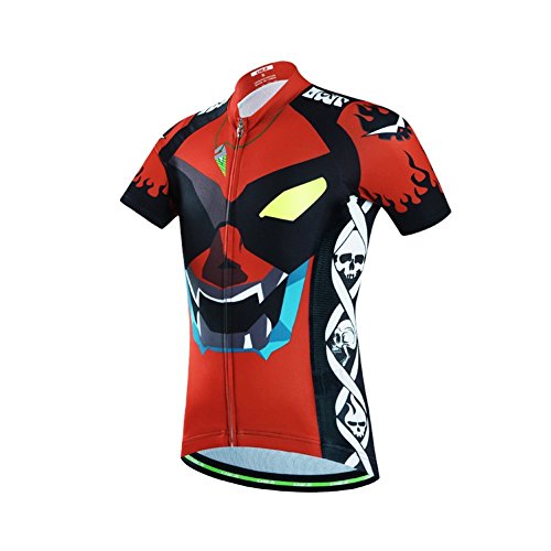 Baotung Maillot de ciclismo para niños, camiseta de manga corta y pantalón con almohadilla para el asiento y ojos, talla S