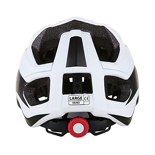 BAT FOX Casco de Ciclismo General para Hombres y Mujeres Adultos, Casco de Bicicleta de Montaña de Tamaño Ajustable de 56-62 cm con Visera Solar Desmontable (Blanco Negro)