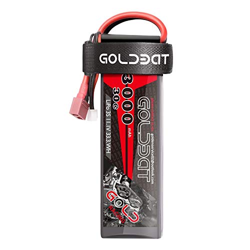 Batería GOLDBAT RC 3000 mAh 11,1 V 3S 30C Paquete de baterías LiPo con Conector Dean T Extra XT60 para Coche RC, Barco, camión, quadcopte, Modelo de avión, Edificio FPV, Drone Apex, etc