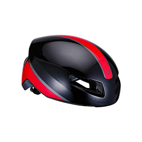 BBB Tithon Casco Ciclismo Carretera, Hombre, Negro/Rojo, M