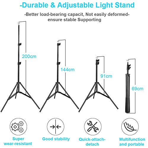 BDDFOTO Kit de Soporte de Estante de Fondo Ajustable de 2x3 Metros para Retrato, fotografía de Productos y grabación de Video, con Bolsa de Lona portátil