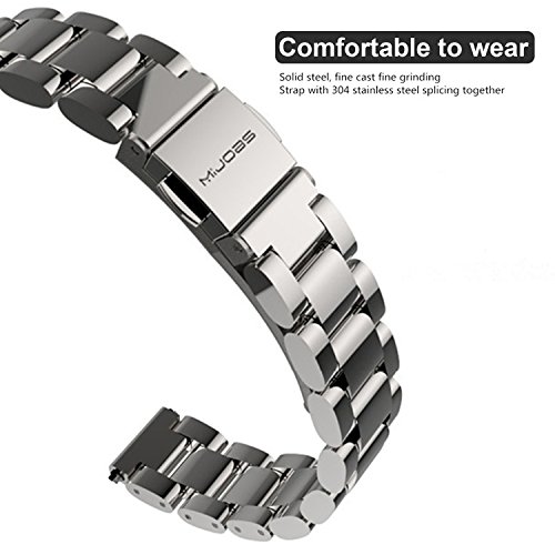 BDIG Correa de Repuesto Compatible para Pulsera Inteligente Xiaomi Mi Band 2, Pulsera de Acero Inoxidable Agradable para Xiaomi Mi Band 2