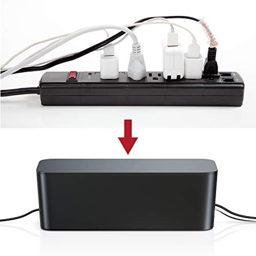 Bearware - Caja para Cables, de plástico - Organizador para Cables - Caja para esconder Cables - Organizador para regletas de enchufes - Caja para Cargadores de teléfonos móviles