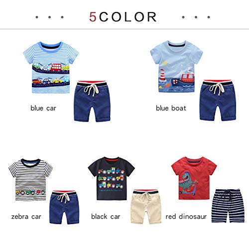 Bebé Niño Conjunto de Camisetas Manga Corta y Pantalones Cortos Verano Algodón Chicos Blusa Tops 2 Piezas