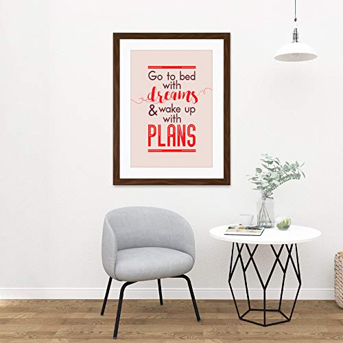 Bed Dreams Plans Wake Up Ambition Red Large Art Print Poster Wall Decor 18x24 Inch Supplied Ready To Hang with Included Mount Brackets