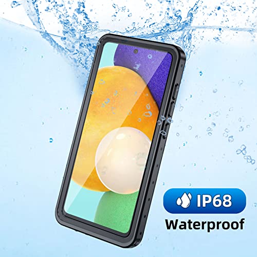 Beeasy Funda para Samsung A52 4G & 5G Impermeable, Samsung A52S Funda,IP68 Sumergible Carcasa,360 Grados Protección con Protector de Pantalla Incorporado,Militar Antigolpes Antichoque Estanca,Negro