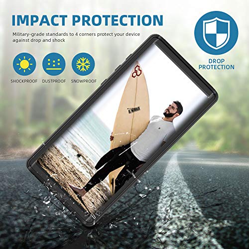 Beeasy Funda Samsung Note 10 Plus [5G],Impermeable 360 Grados Protección IP68 Carcasa Galaxy Note10+ Antigolpes Rígida Robusta Resistente Impacto Militar Duradera Fuerte Seguridad Case Cover,Negro