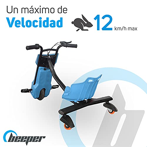 Beeper - Drift Trike eléctrico Infantil 12 V 100 W batería Plomo 7 Ah Color Rojo RDT100-B7