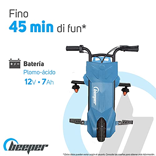 Beeper - Drift Trike eléctrico Infantil 12 V 100 W batería Plomo 7 Ah Color Rojo RDT100-B7