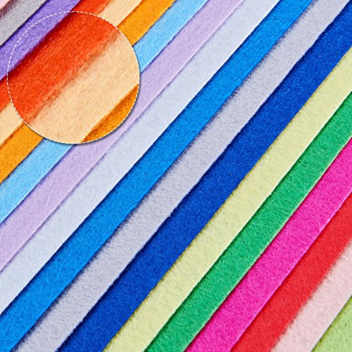 BENECREAT 40PCS 12 x 12 Inches (30cm x 30cm) Soft Felt Fabric Sheet Assorted Color Felt Pack DIY Craft Sewing Squares Nonwoven Patchwork