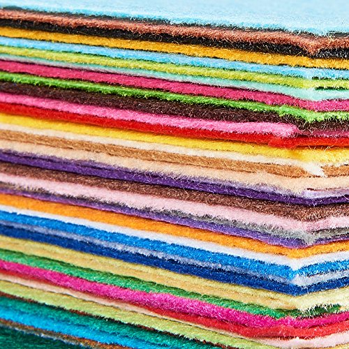 BENECREAT 40PCS 12 x 12 Inches (30cm x 30cm) Soft Felt Fabric Sheet Assorted Color Felt Pack DIY Craft Sewing Squares Nonwoven Patchwork