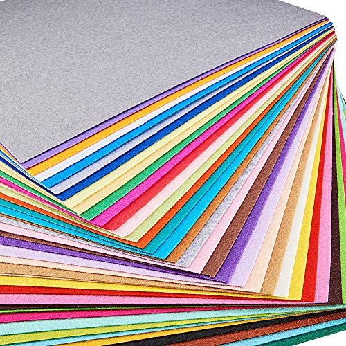 BENECREAT 40PCS 12 x 12 Inches (30cm x 30cm) Soft Felt Fabric Sheet Assorted Color Felt Pack DIY Craft Sewing Squares Nonwoven Patchwork