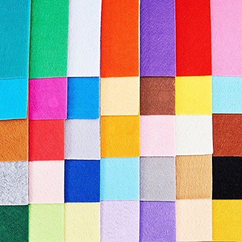 BENECREAT 40PCS 12 x 12 Inches (30cm x 30cm) Soft Felt Fabric Sheet Assorted Color Felt Pack DIY Craft Sewing Squares Nonwoven Patchwork