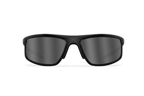 BERTONI Gafas Fotocromatìcas para Deporte Motociclismo Bicicleta Golf Carrera Running Esqui Lentes Antivaho - Mod. 180 (Negro Mate - Lentes Fotocromáticas Polarizadas)