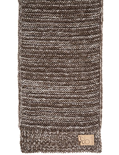 Berydale Bufanda de punto bicolor con puño, Mujeres, Marrón / Beige, 210x22 cm