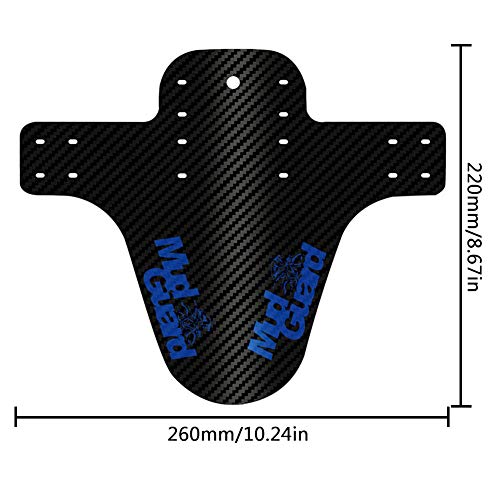 BESLIME 2Pcs Guardabarros de Bicicleta, Se Adapta a 650B 20"26" 27.5"29 Pulgadas, 8 sujetacables, Guardabarros Delantero y Trasero（260 * 220 mm）