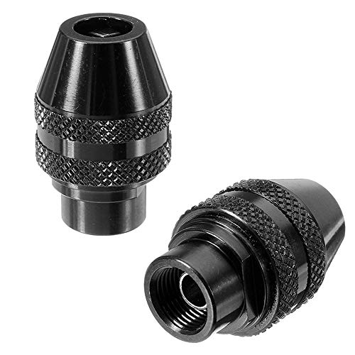 Bestgle 2 Piezas 4486 Portabrocas sin Llave Cambio para Dremel Electric Grinder Tool 0,4-3,4 mm de Metal Negro multiherramienta Dremel