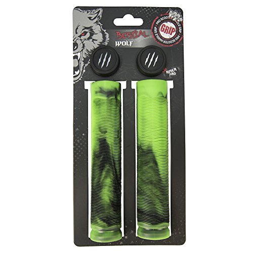 BESTIAL WOLF RS81MIXGR, Pareja de Manguitos Mix Especiales para Scooter Negro/Verde 155 mm