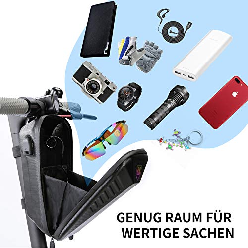 Besudo Bolsa para manillar de scooter E impermeable, bolsa para ruedas de 3 litros, bolsa de almacenamiento scooter eléctrico como E Roller candado cargador Xiaomi MI Mijia M365 Sedway Ninebot – 2 L