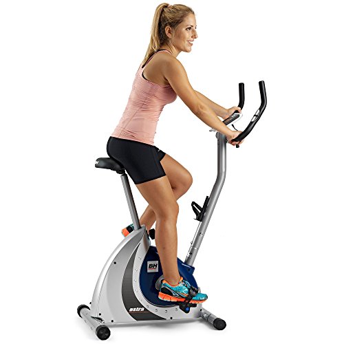 BH Fitness Astra Program H286FD Bicicleta estática - 8 Programas predefinidos - 14 Niveles - Plata y Azul