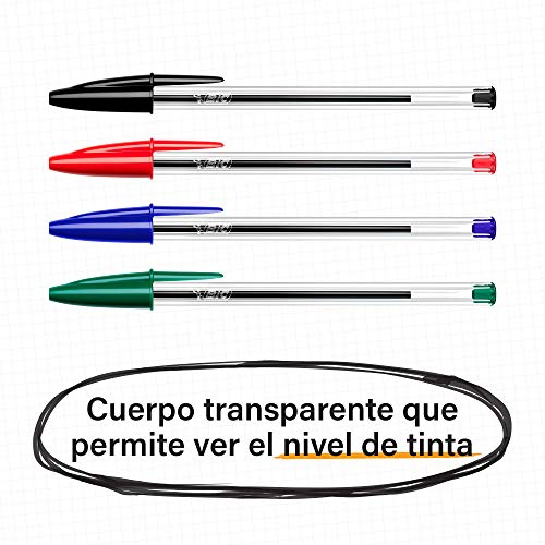 BIC Cristal Original Bolígrafos Punta Media (1,0 mm) – Colores Surtidos, Blíster de 15+5 Unidades, para escritura suave, certificados con etiqueta ecológica