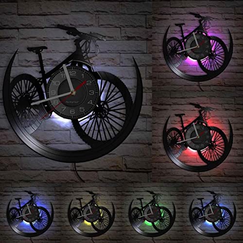 Bicicleta de carretera, álbum de vinilo, reloj de pared con registro reutilizado, decoración de ciclismo, deportes, bicicleta, hombre, cueva, reloj de pared, ciclista de montaña, regalo para ciclistas