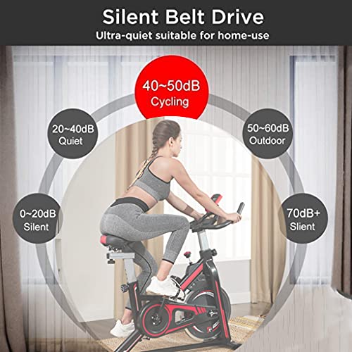 Bicicleta de Spinning Bicicleta Indoor de Volante de Inercia Ultra silencioso Aptitud Bici Y AB Trainer Speedbike, Asiento Ajustable, Bicicleta Fitness hasta 150 Kg