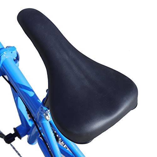 Bicicleta para adultos Bicicleta plegable 7 velocidades 20 pulgadas Doble V freno Heavy Duty Kick Stand (azul)