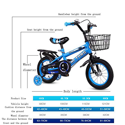 Bicicleta para niña de 2 a 7 años, con Freno de contrapedal, Modelo de 12/14/16/18 Pulgadas, Color Azul, Rojo, Amarillo + Taza de Agua,Rojo,12INCH