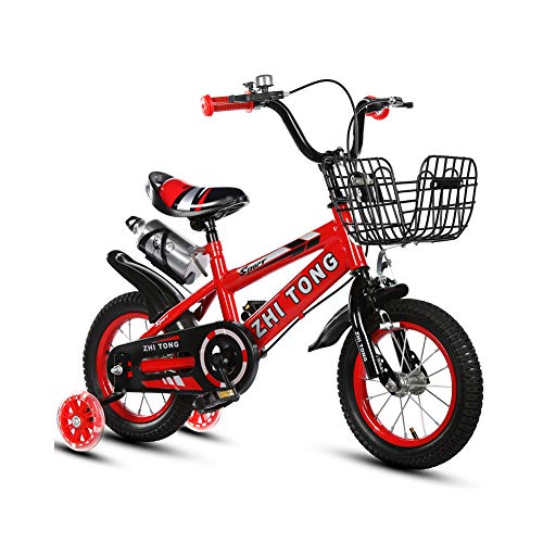 Bicicleta para niña de 2 a 7 años, con Freno de contrapedal, Modelo de 12/14/16/18 Pulgadas, Color Azul, Rojo, Amarillo + Taza de Agua,Rojo,12INCH