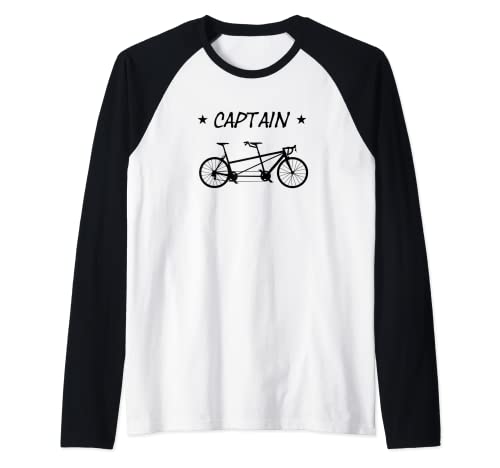 Bicicleta tándem Capitán Bicicleta para dos personas Camiseta Manga Raglan