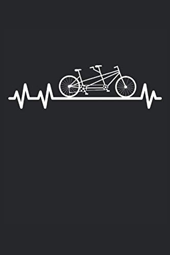 Bicicleta tándem: Heartbeat pulso ciclista compañero mirada regalos cuaderno forrado (formato A5, 15, 24 x 22, 86 cm, 120 páginas)