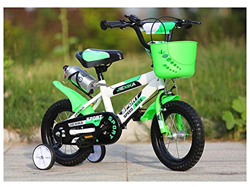 Bicicletas para niños, 12-14-16-18 pulgadas de alto y bajo, 3-6 años de edad, niños y niñas, bicicleta de montaña para niños, segura y firme, bicicleta verde-12 pulgadas